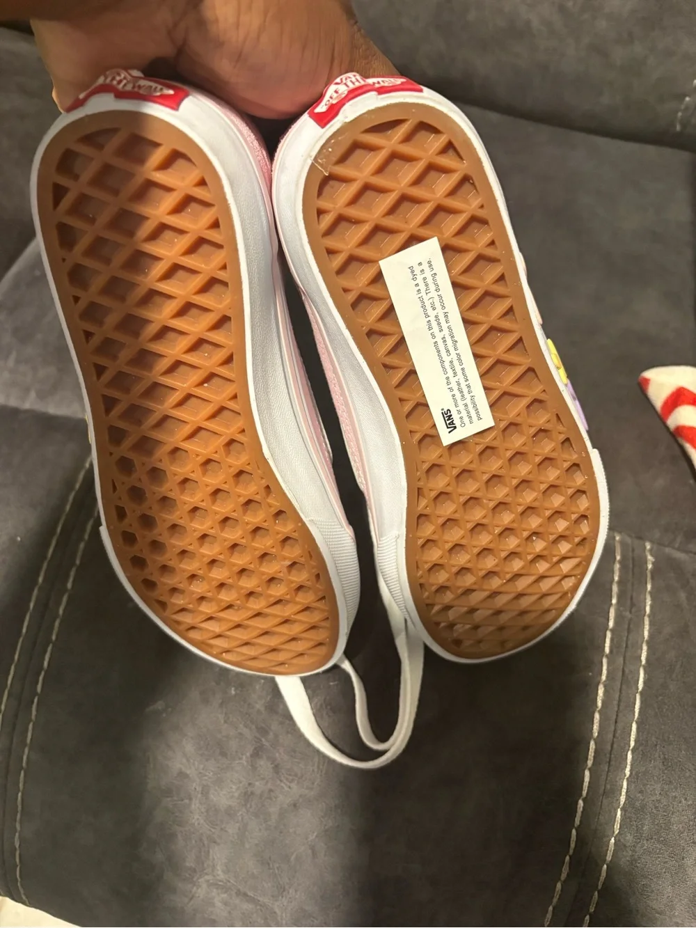Vans Pink and White Kids' Low-Top Sneakers